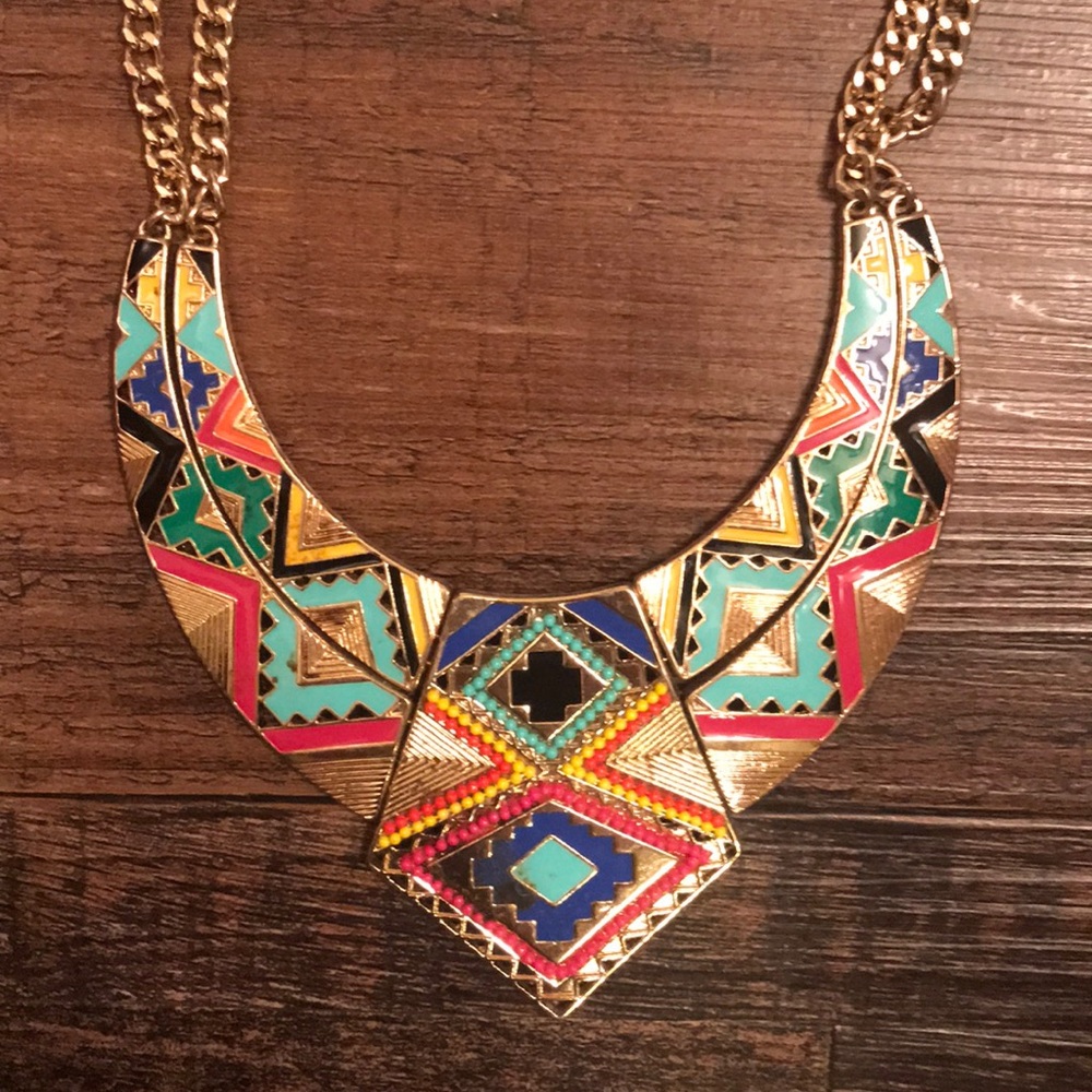 Cute Aztec Statement Necklace!
